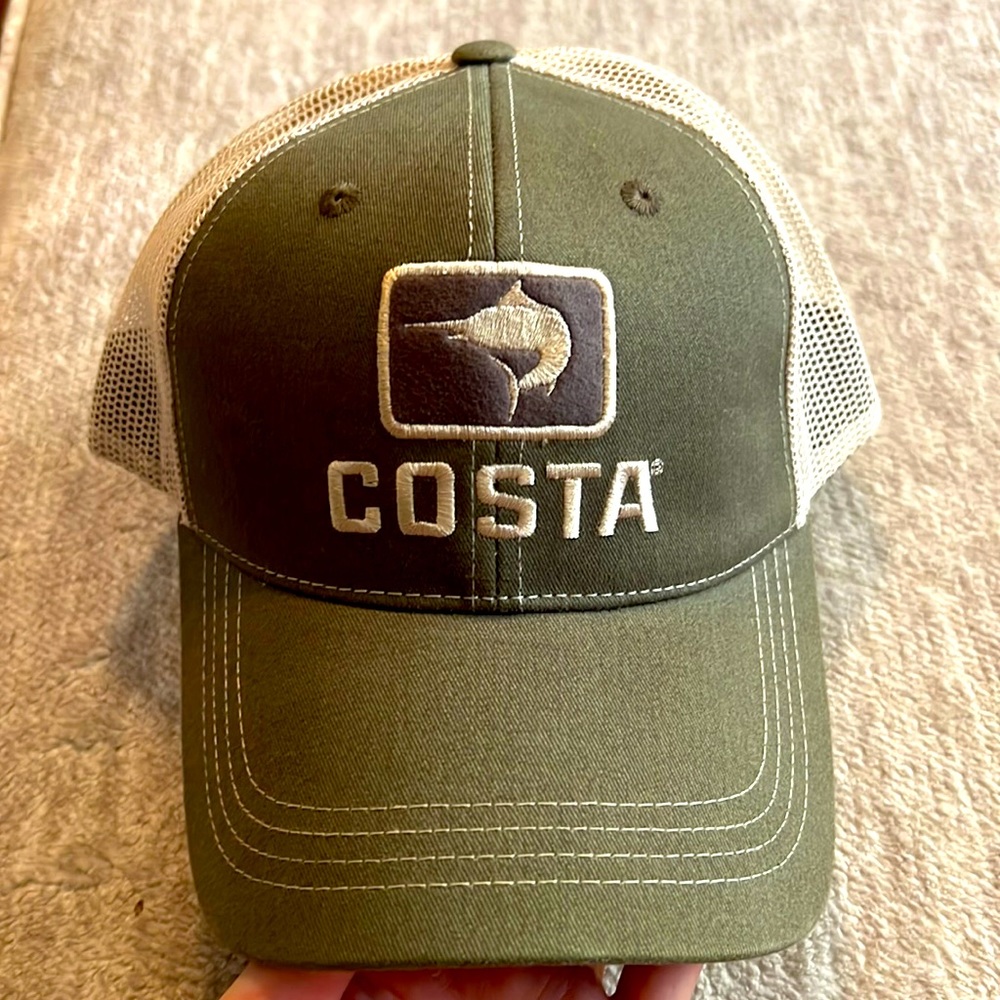 Costa Green & Tan Mesh SnapBack Hat